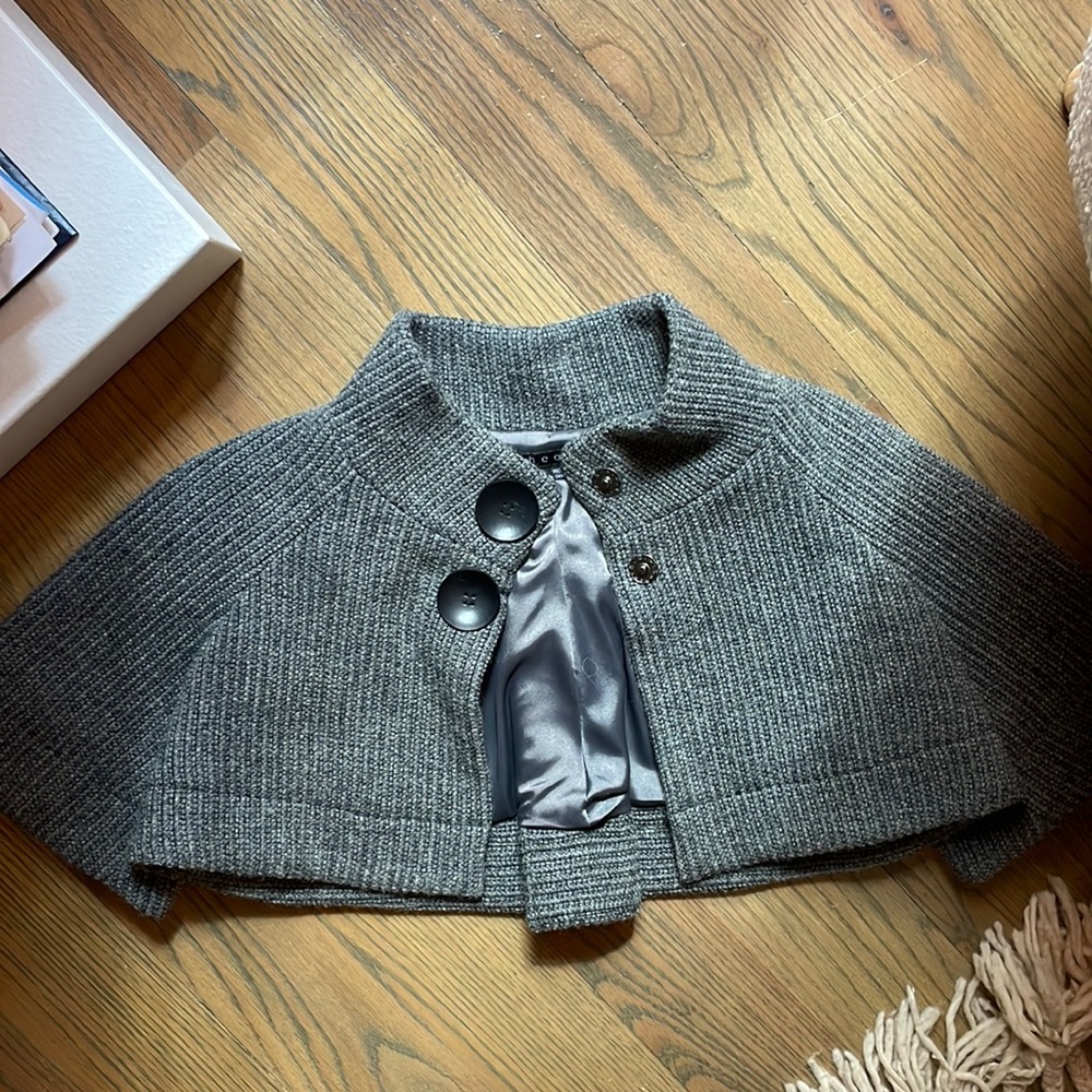 Theory cropped sweater cape